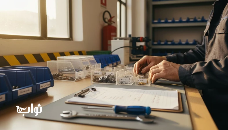 مدیریت منابع و ابزار با نیت امانت داری در محیط کارگر، چیدمان مرتب ابزار و قطعات در کارگاه ایرانی | مجله ثواب