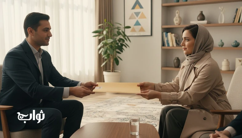 گفت‌وگوی محترمانه در یک دفتر ایرانی درباره اخلاق تعدیل نیرو و جابه‌جایی شغلی با حفظ کرامت انسانی