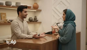 برخورد با مشتری بدخلق با حفظ عزت در محیط فروش، گفت وگوی محترمانه فروشنده و مشتری در فروشگاه، مجله ثواب