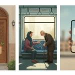 تصویر مفهومی از ثواب بی صدا در زندگی روزمره؛ کمک های کوچک و پنهان در خانه و شهر برای مجله ثواب