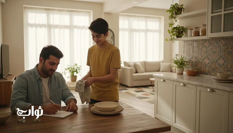 تقسیم کار در خانه بدون دعوا؛ همکاری و کمک کردن در خانه به عنوان ثواب مداوم در مجله ثواب