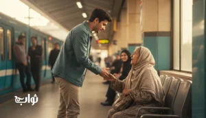 کار خیر دیده شده در مترو و حفظ نیت بدون نمایش؛ تصویر مفهومی برای مقاله مجله ثواب